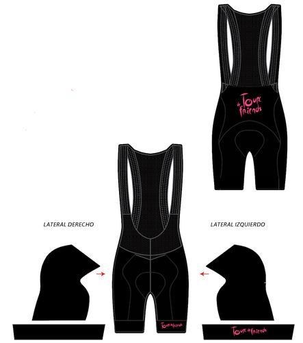 Bib Shorts Tour de Friends BLACK FLUO PINK 8135