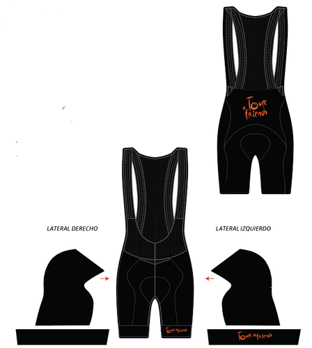 Bib Shorts Tour de Friends Fluo Orange 8142